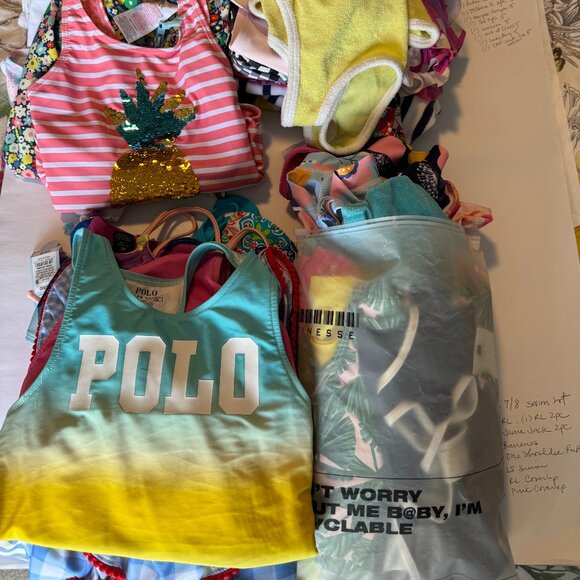 Girls Designer Swim Lot Size 6-6X